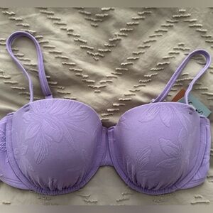 SHADE & SHORE TARGET Lavender Floral Bikini Top 36D 34D